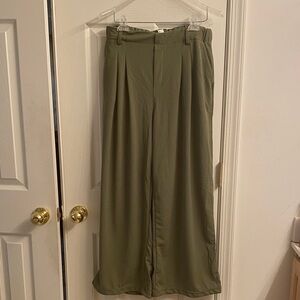 Halara Olive Green Wide-Leg Trousers